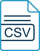 CSV File Format Line Blue Two Color Icon vector