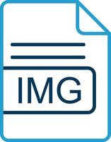 IMG File Format Line Blue Two Color Icon vector