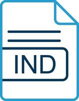 Indiana archivo formato línea azul dos color icono vector