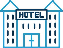 Hotel Line Blue Two Color Icon vector