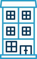 Appartment Line Blue Two Color Icon vector