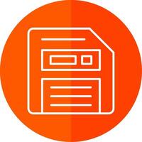 Floppy Disk Line Yellow White Icon vector