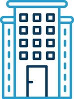 Skyscraper Line Blue Two Color Icon vector