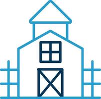 Farmhouse Line Blue Two Color Icon vector