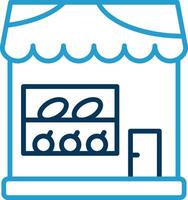 Food Store Line Blue Two Color Icon vector