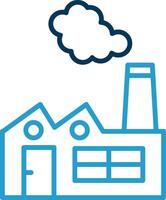 Factory Line Blue Two Color Icon vector