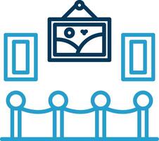 Art Gallery Line Blue Two Color Icon vector