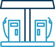 Gas Station Line Blue Two Color Icon vector