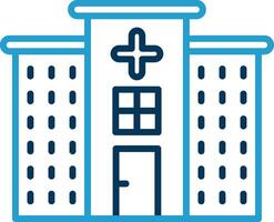 Hospital Line Blue Two Color Icon vector