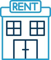 Renting Line Blue Two Color Icon vector