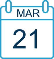 March Line Blue Two Color Icon vector
