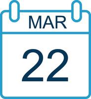 March Line Blue Two Color Icon vector