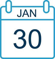 January Line Blue Two Color Icon vector