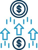 Money Growth Line Blue Two Color Icon vector