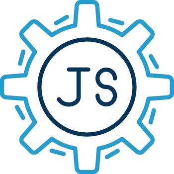 Javascript Line Blue Two Color Icon vector