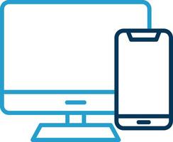 Responsive Devices Line Blue Two Color Icon vector