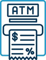 Atm Machine Line Blue Two Color Icon vector