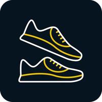 persona que practica jogging línea amarillo blanco icono vector