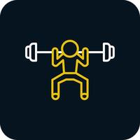 Weight Lifting Line Yellow White Icon vector