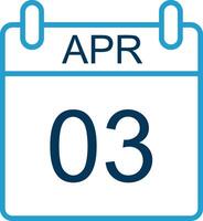 April Line Blue Two Color Icon vector