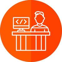 Programmer Line Yellow White Icon vector