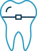 Braces Line Blue Two Color Icon vector