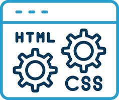 Web Development Line Blue Two Color Icon vector
