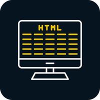 Web Development Line Yellow White Icon vector