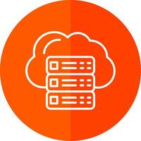 Cloud Servers Line Yellow White Icon vector