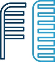 Comb Line Blue Two Color Icon vector