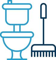 Toilet Line Blue Two Color Icon vector