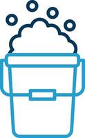 Bucket Line Blue Two Color Icon vector