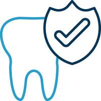 Tooth Line Blue Two Color Icon vector