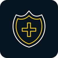 Shield Line Yellow White Icon vector