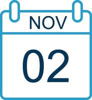 November Line Blue Two Color Icon vector