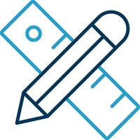 Pencil Line Blue Two Color Icon vector