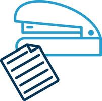 Stapler Line Blue Two Color Icon vector