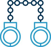 Hand Cuffs Line Blue Two Color Icon vector