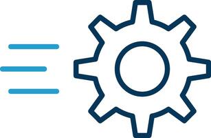 Gear Line Blue Two Color Icon vector