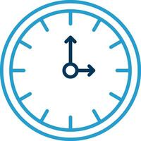 Clock Line Blue Two Color Icon vector