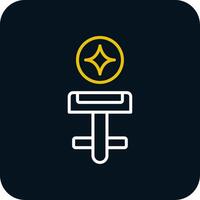 Cufflinks Line Yellow White Icon vector