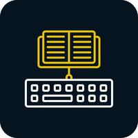 Typing Line Yellow White Icon vector