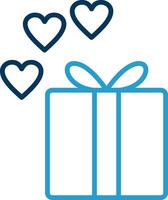 Gift Box Line Blue Two Color Icon vector