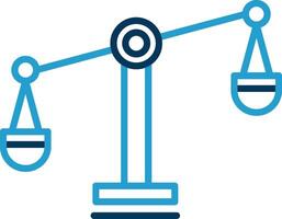 Balance Scale Line Blue Two Color Icon vector