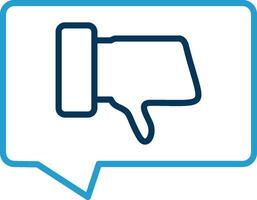 Dissatisfied Line Blue Two Color Icon vector