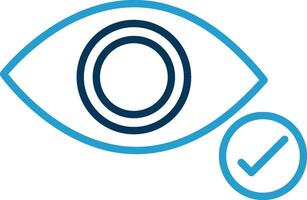 Eye Line Blue Two Color Icon vector