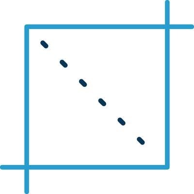 Crop Line Blue Two Color Icon