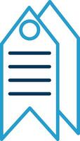 Tag Line Blue Two Color Icon vector