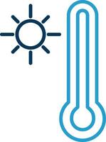 Thermometer Line Blue Two Color Icon vector