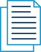 Document Line Blue Two Color Icon vector